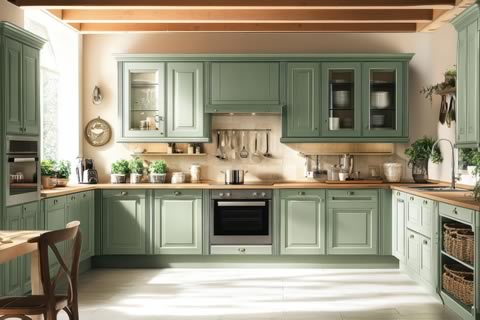 Picture of a fully stocked kitchen.